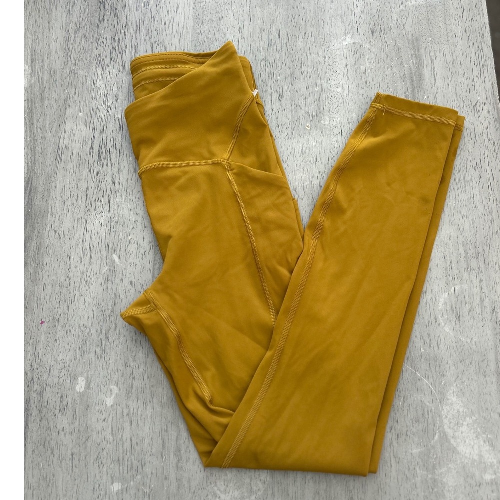 Lululemon Fast and Free High-Rise Tight 25 Mustard Yellow Size 4